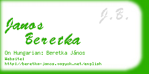 janos beretka business card